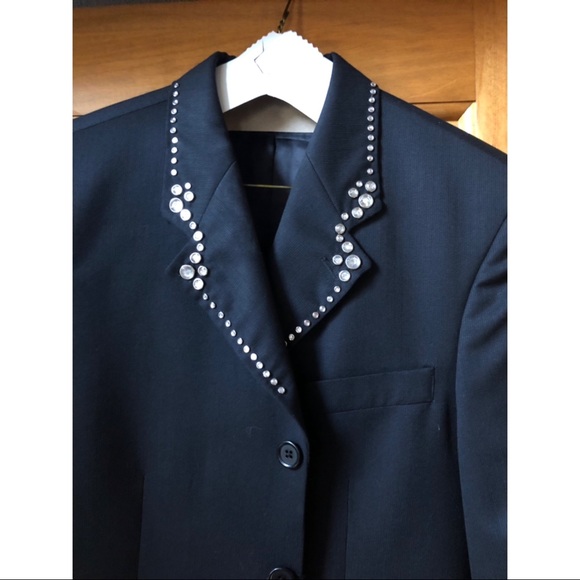 Boulevard Club Embellished Black Blazer - Size 36R - Picture 2 of 8